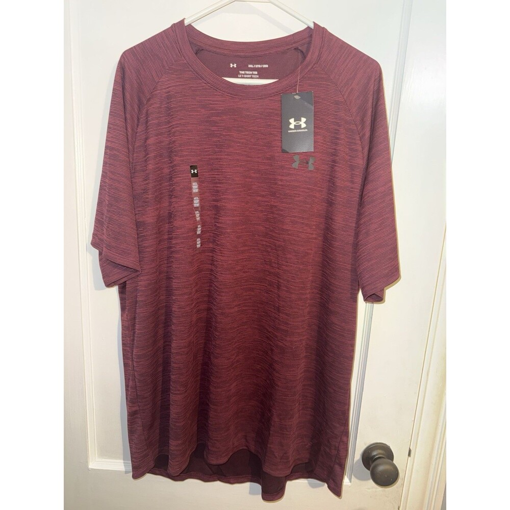 Under Armour Mens Size 2XL Maroon Short Sleeve T Shirt The Tech Tee